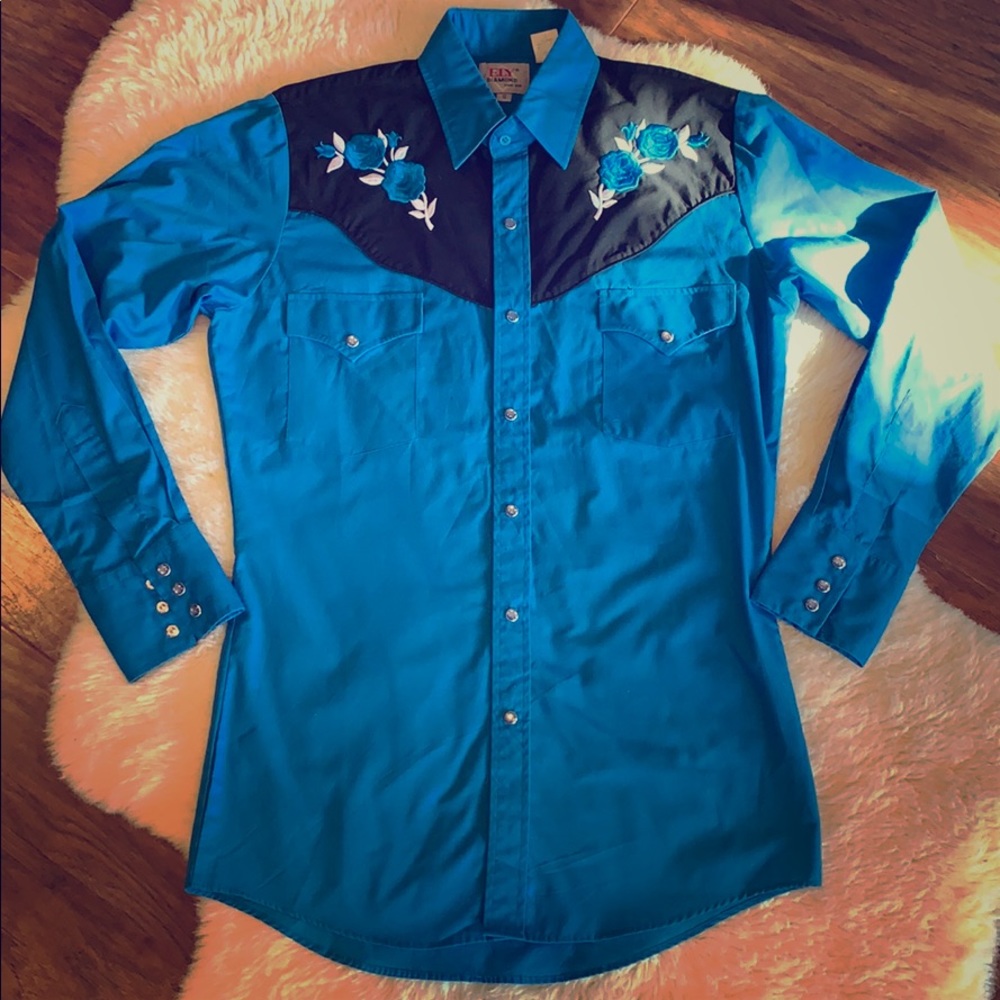 Vintage Ely Diamond Western Shirt - Mens Small